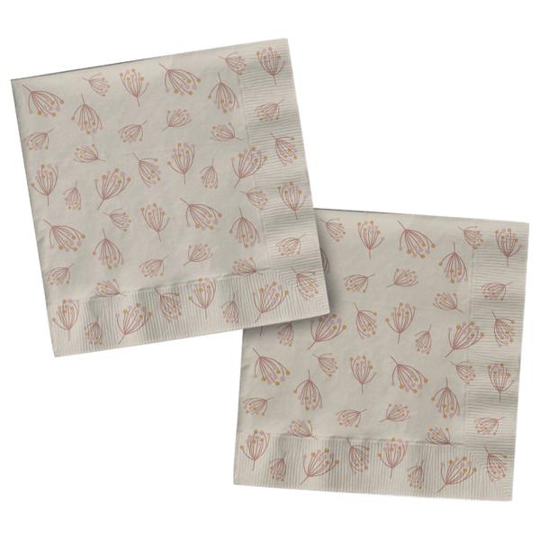 Pappersservetter Blomning Beige/Rosa 20-pack