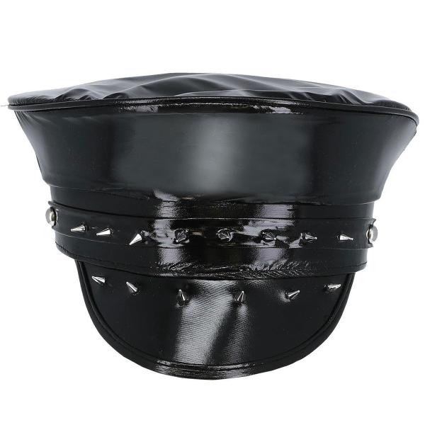 Kaptenshatt Svart med Nitar