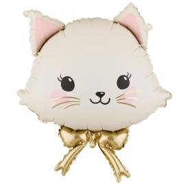 Folieballong Katt med Rosett 50 x 60 cm