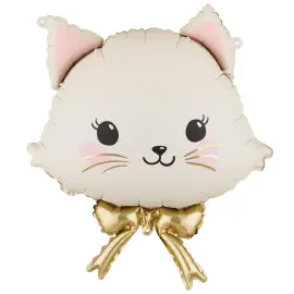 Folieballong Katt med Rosett 50 x 60 cm