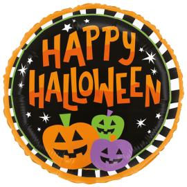 Happy Halloween Rund Folieballong Pumpor