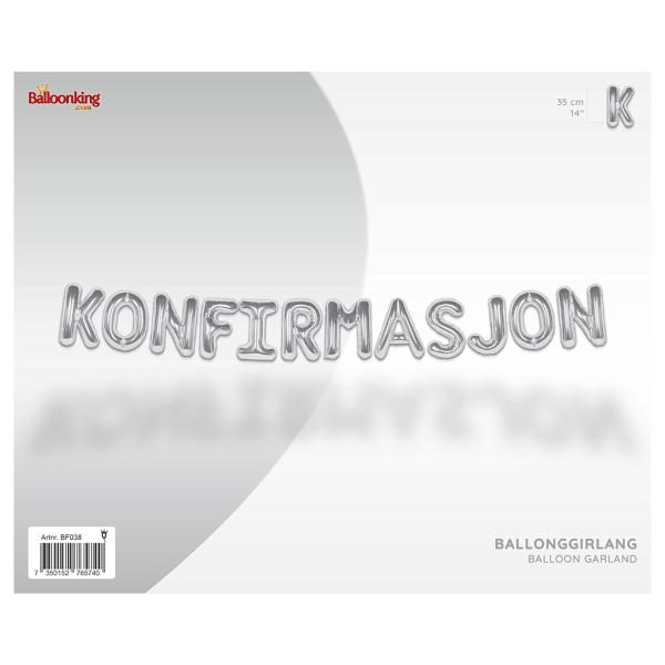 Ballonggirlang Konfirmasjon Silver
