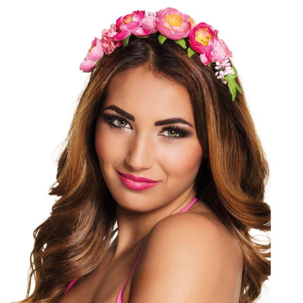 Diadem med Rosa Blommor