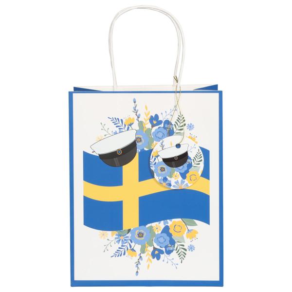 Student Presentpåse Svenska Flaggan 18 x 10 x 23 cm