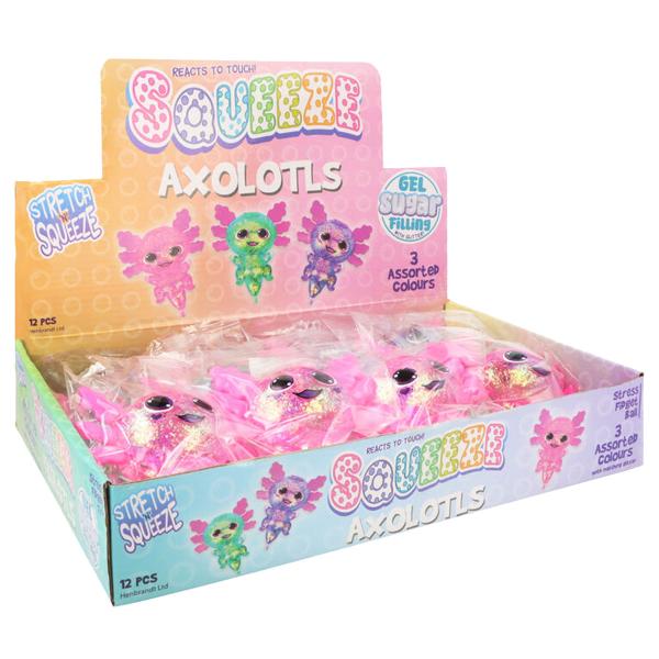 Squeeze Glittrig Axolotl Leksak 12 cm