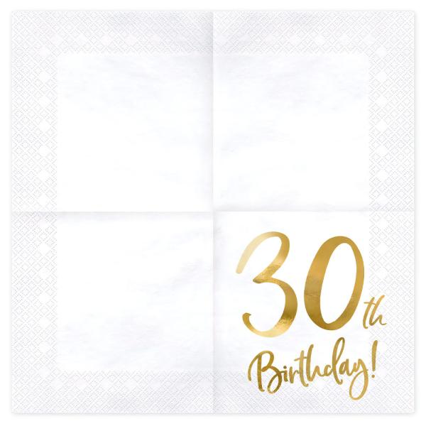 30th Birthday Servetter Guld