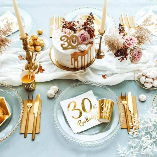 30th Birthday Servetter Guld