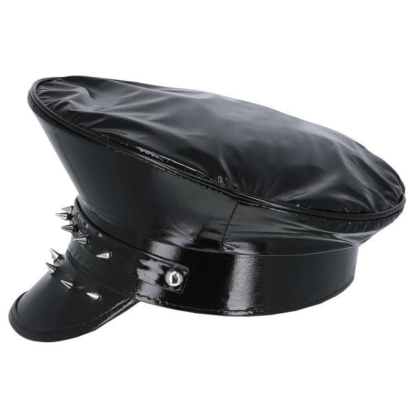 Kaptenshatt Svart med Nitar