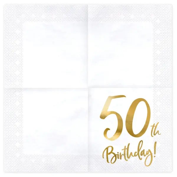 50th Birthday Servetter Guld