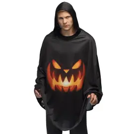 Poncho med Huva Halloweenpumpa