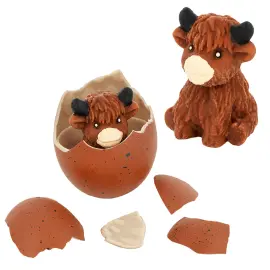 &Auml;gg med V&auml;xande Highland Ko Brun 6,5 cm