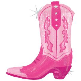 Folieballong Rosa Cowboystövel