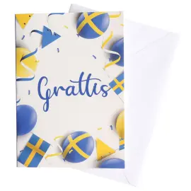Sveriges Kort med Kuvert Grattis 17 x 12 cm