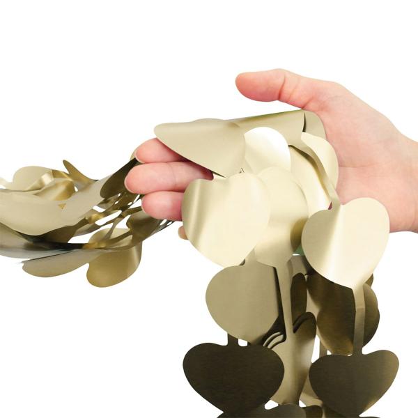 Dörrdraperi Hjärtan Matt Ljusguld