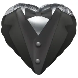 Folieballong Smoking Br&ouml;llop Silver 45 cm