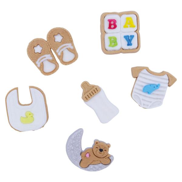 Sockerdekoration Babyshower Neutral