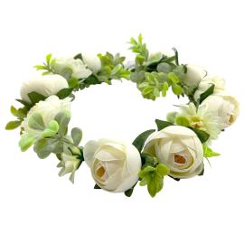 Blomkrans med Vita Pioner