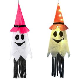 Hängande Spöke med LED-ljus 100 cm