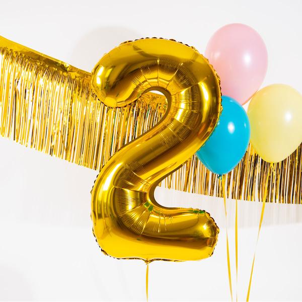 Sifferballong Guld 86 cm