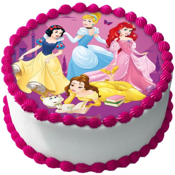 Disney Prinsessor Tårtbild Sockerpasta D