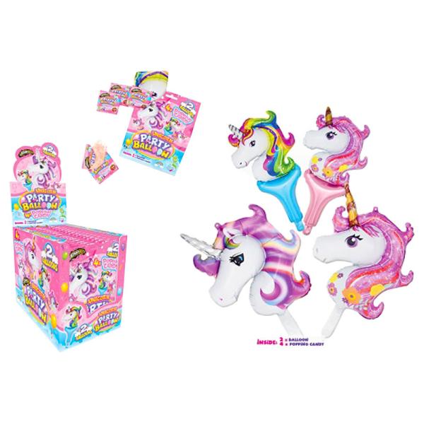 Unicorn Poppande Godis och Ballonger