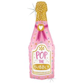 Ballong Champangeflaska Holografisk 94 cm