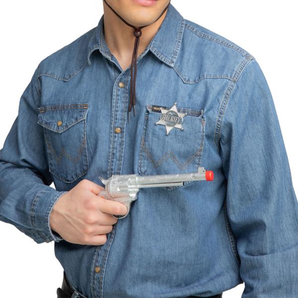 Cowboyrevolver med Sheriffstjärna Silver
