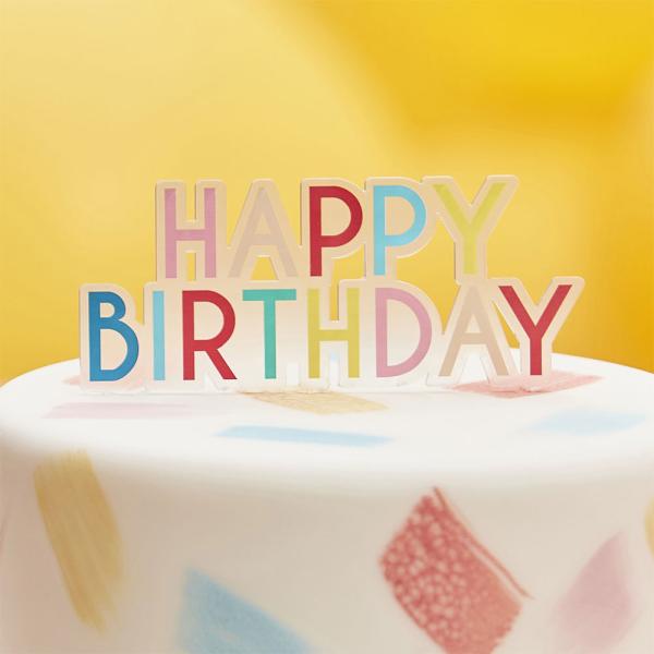 Happy Birthday Tårtdekoration Regnbåge