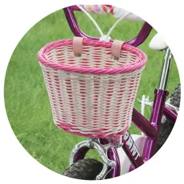 Cykelkorg Rosa/Vit Barn 17 x 20 x 16 cm