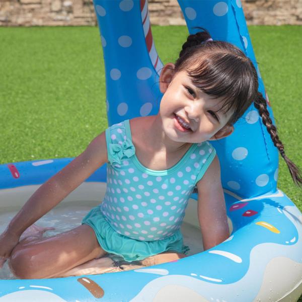 Uppblåsbar Babypool med Solskydd Candy