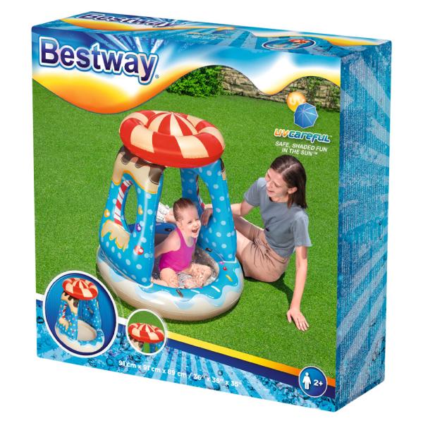 Uppblåsbar Babypool med Solskydd Candy