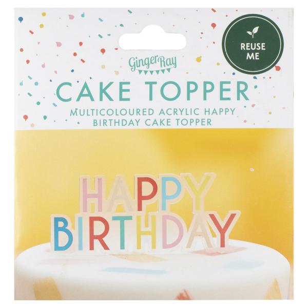 Happy Birthday Tårtdekoration Regnbåge