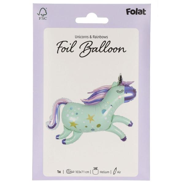 Folieballong Mintgrön Enhörning
