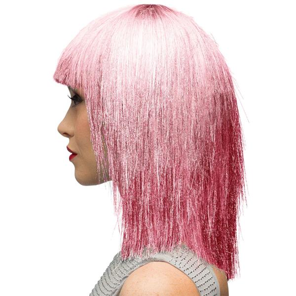 Glitterperuk Rosa