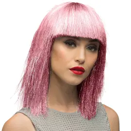 Glitterperuk Rosa