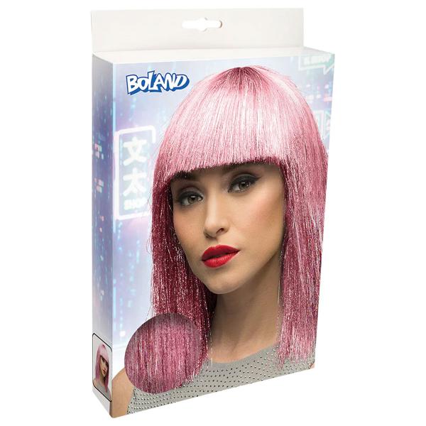 Glitterperuk Rosa