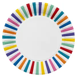 Papptallrikar Stripes Color Pop