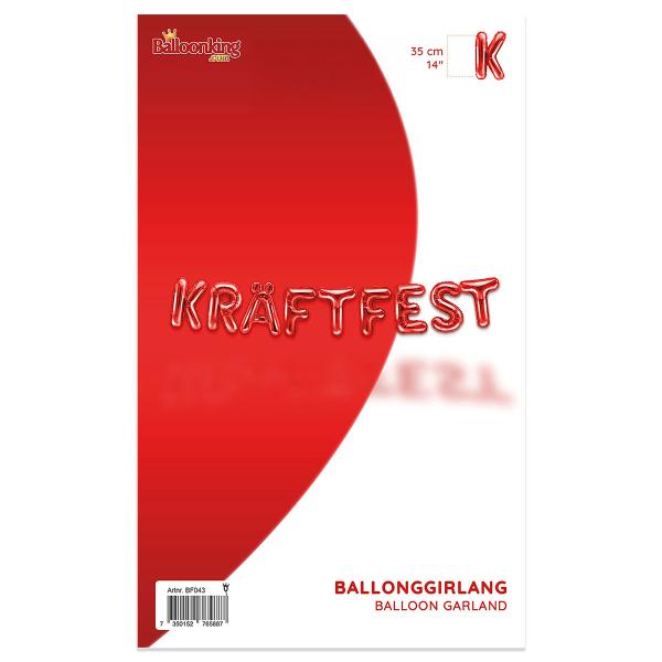 Ballonggirlang Kräftfest Röd 35 cm