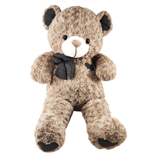 Nalle med Prickig Rosett Gråbeige