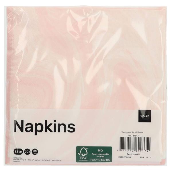 Servetter Marble Pink