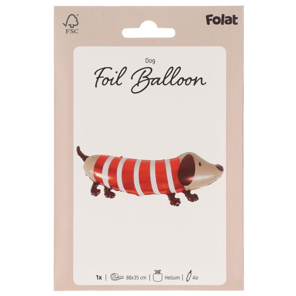 Folieballong Randig Hund