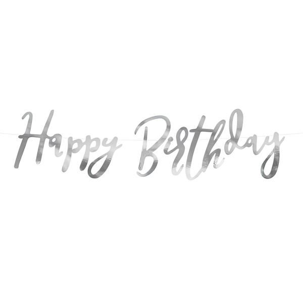 Girlang Happy Birthday Silver