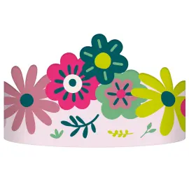 Papperskrona F&auml;rgglada Blommor 6-pack