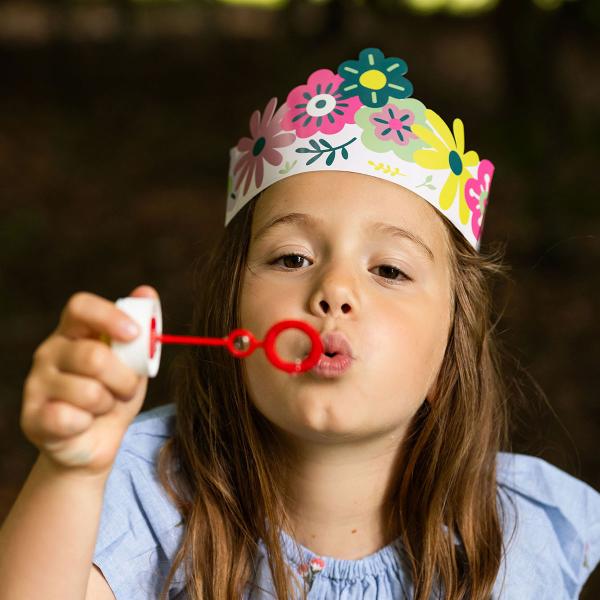 Papperskrona Färgglada Blommor 6-pack