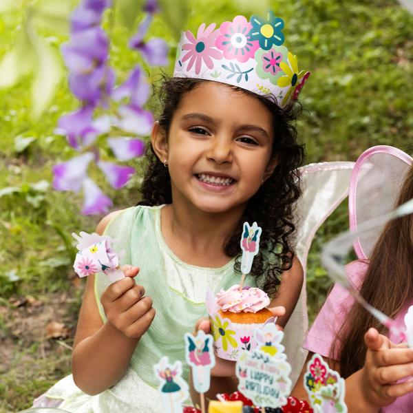 Papperskrona Färgglada Blommor 6-pack