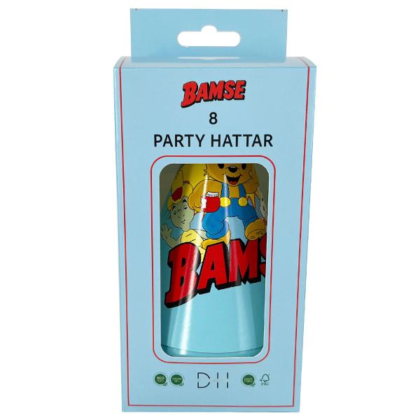 Partyhattar Bamse 8-pack