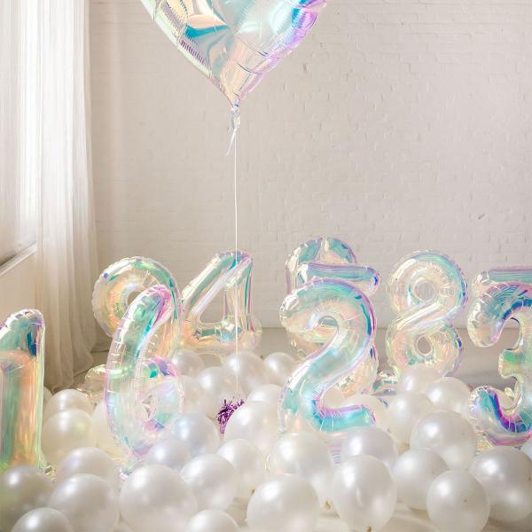 Sifferballong Skimrande Stående 72 cm