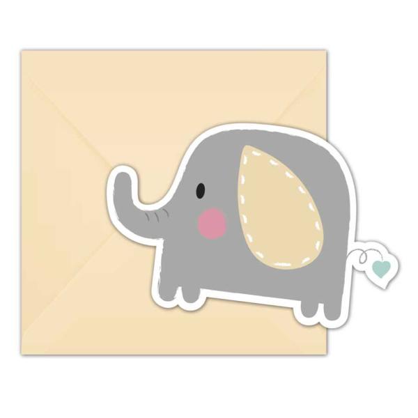 Elefant Baby Inbjudningskort