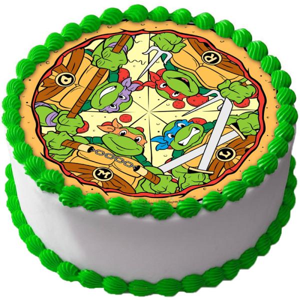 Ninja Turtles Tårtbild Sockerpasta A