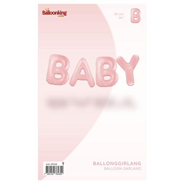 Ballonggirlang Baby Pastellrosa
